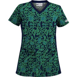 UA Fall Vineyard Navy Scrub Top