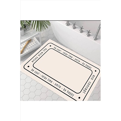 eco concept Kaymaz Taban, Lavabo Önü Paspası, Banyo Paspası, Duşakabin Önü Paspas, Krem Paspas, bath37