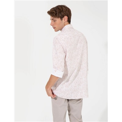 Açık Kahverengi Slim Fit Uzun Kollu Gömlek