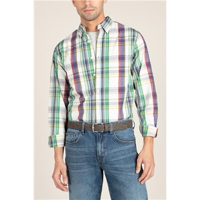 Camisa regular fit Crudo y verde