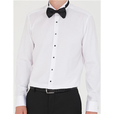 Beyaz Slim Fit Smokin Gömlek