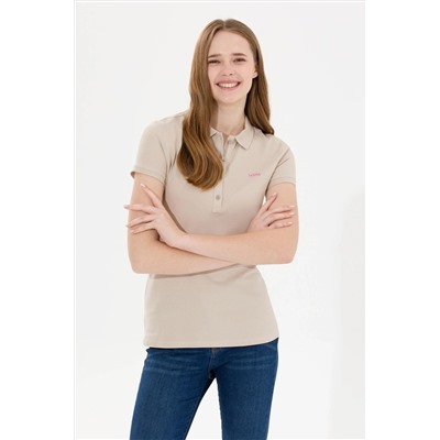 Kadın Taş Basic Polo Yaka Tişört