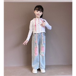 Комплект джинсы+ кофта для девочек