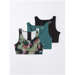 PACK OF 3 CONTRAST SPORTS TOPS