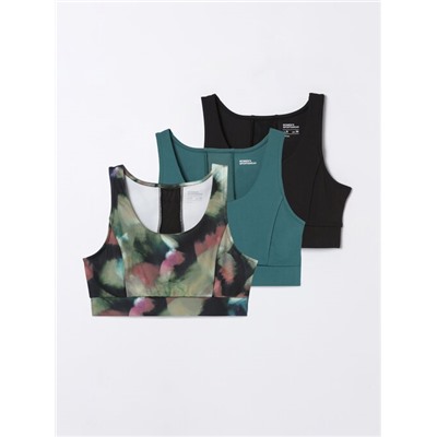 PACK OF 3 CONTRAST SPORTS TOPS