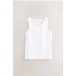 White Heart Lace Trim Vests 5 Pack (1.5-16yrs)