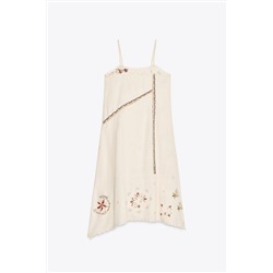 ZW COLLECTION ASYMMETRIC FLORAL EMBROIDERED DRESS