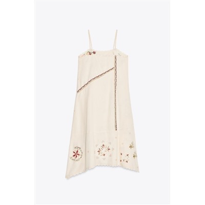 ZW COLLECTION ASYMMETRIC FLORAL EMBROIDERED DRESS