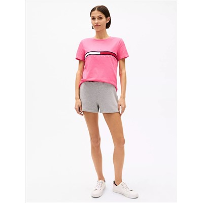Embroidered Flag Stripe Logo T-Shirt
