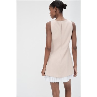 VESTIDO CORTO COMBINADO POPELÍN