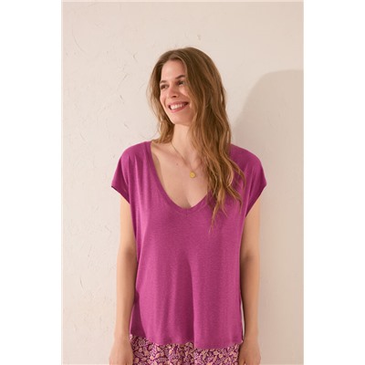 Camiseta manga corta morado