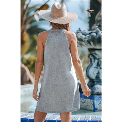 V-neck Pocket Sleeveless Dress