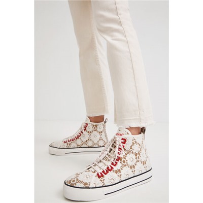 Sneakers altas encaje