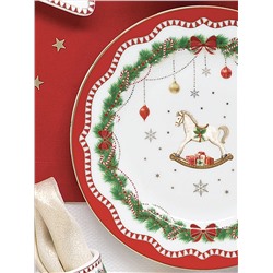 Тарелка десертная, 19 см, 4 шт, фарфор P, белая, Микс, Magie de Noel