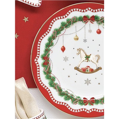 Тарелка десертная, 19 см, 4 шт, фарфор P, белая, Микс, Magie de Noel