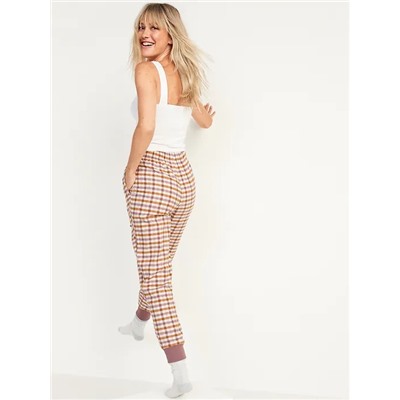Matching Printed Flannel Jogger Pajama Pants for Women
