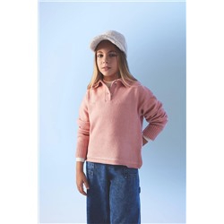 Defacto Kız Çocuk Regular Fit Polo Yaka Kazak A2883A823AU