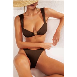 Trendyolmilla Kahverengi Premium Güneş Aksesuarlı Regular Bikini Takımı TBESS25BT00061