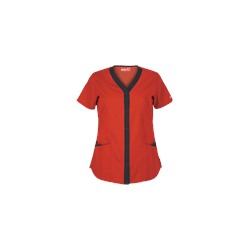 Butter-Soft Scrubs by UA™ Snap Front Y-Neck Top