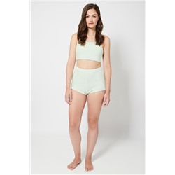 Camiseta crop Verde agua