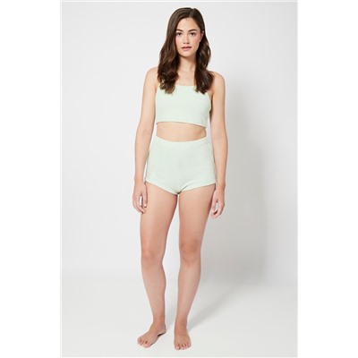 Camiseta crop Verde agua