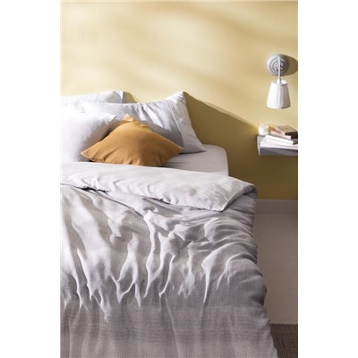 Adelya King Size %100 Pamuk Madame Coco Crep Baskılı Nevresim Takımı - Gri
