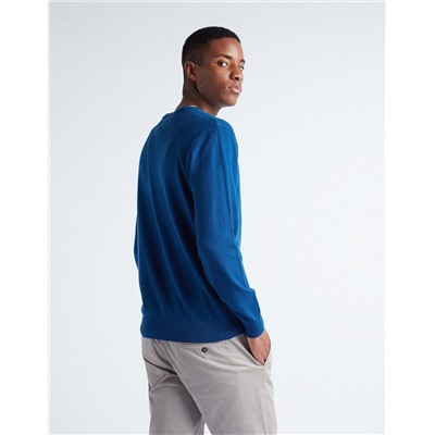 Knitted Jumper, Men, Blue