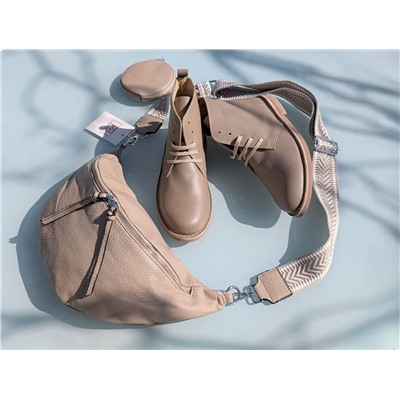 КОМБО испанские Ботинки - Дезерты от AB. ZAPATOS 2619 +итальянская сумка PELLE- PAOLO BAGS 397 (450) TAUPE АКЦИЯ