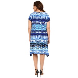 Plus Size Summer Ikat Short Sleeve Hanky Dress