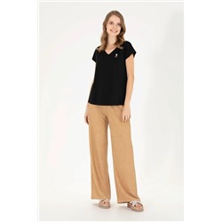Kadın Camel Örme Pantolon