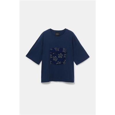 Camiseta bolsillo flores