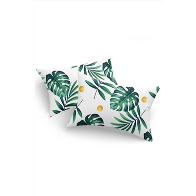 Ev & Ev Home 2li Yastık Kılıfı Monstera Yeşil Ep-029356