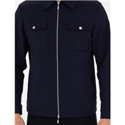 Lacivert Regular Fit Fermuarlı Ceket