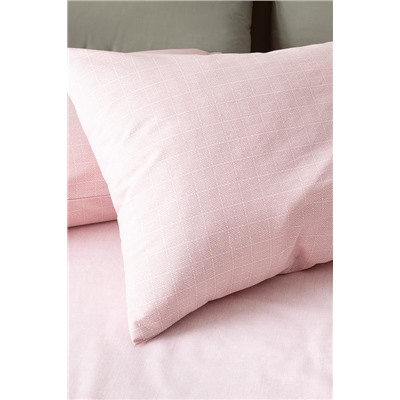 Odette King Size %100 Pamuk Ranforce Baskılı Nevresim Takımı - Pudra