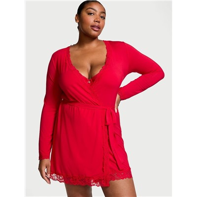 Victoria's Secret Modal Soft Lace-Trim Wrap Robe