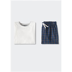 Pijama dos piezas largo cuadros -  Niño | MANGO OUTLET España