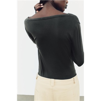 FADED RIBBED T-SHIRT