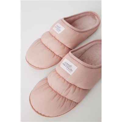 Zapatillas casa nylon acolchado rosa