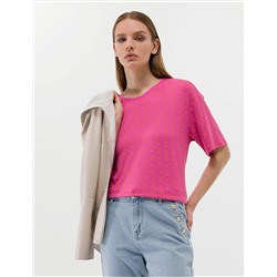 Fuşya Comfort Fit Tişört