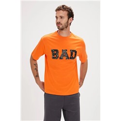 Bad Bear, Levin Turuncu Baskılı Oversize Erkek Tişört