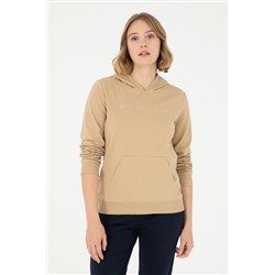 Kadın Kum Kapüşonlu Sweatshirt