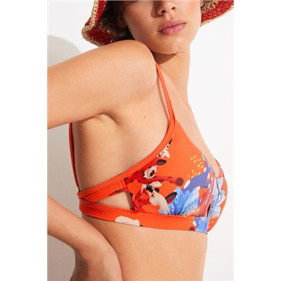 Top bikini triángulo corales