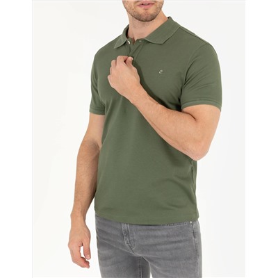 Haki Slim Fit Polo Yaka Merserize Tişört