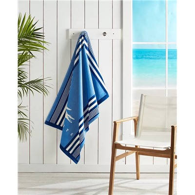 LACOSTE HOME Oki Striped Cotton Beach Towel