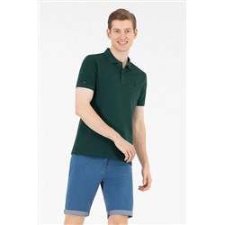 Erkek Koyu Yeşil Basic Polo Yaka Tişört