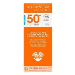 Alphanova Sun Crème Solaire Visage Écoresponsable SPF50+ Bio 50g