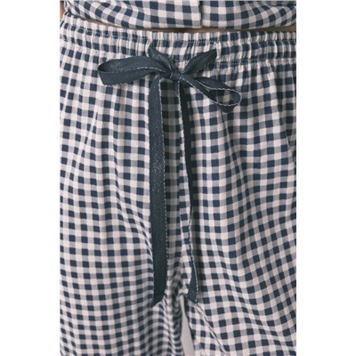 Pijama camisero largo 100% algodón vichy