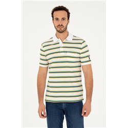 Erkek Regular Fit Polo Yaka Beyaz Tişört