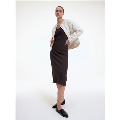 Strickkleid mit Gestreifter Struktur