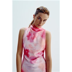 TIE-DYE SATIN MIDI DRESS